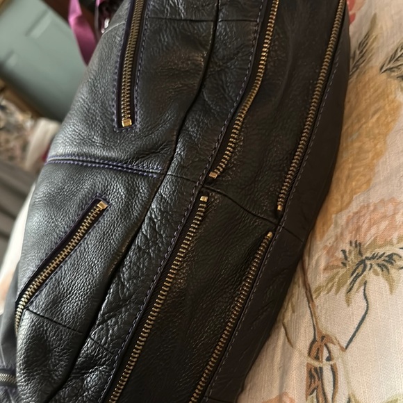 Black Leather Oryany Studded hobo Women's Bag purse - Picture 9 of 15